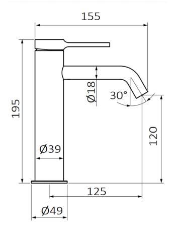 Змішувач для раковини GRB TIME XL Chrome 47540470