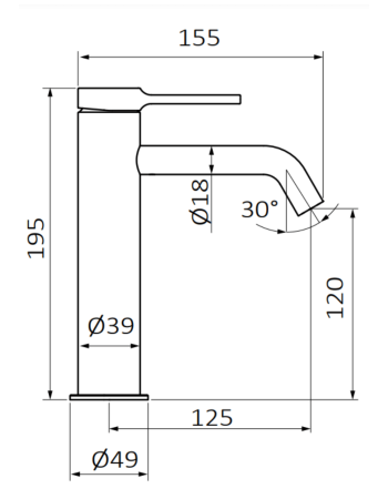 Змішувач для раковини GRB TIME XL Black 47540472