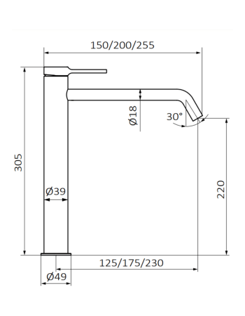 Змішувач для раковини GRB TIME Metal Black PVD 47576592