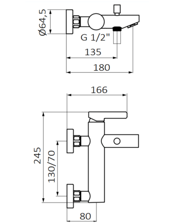 Змішувач для ванни GRB AXIS Chrome 74224740