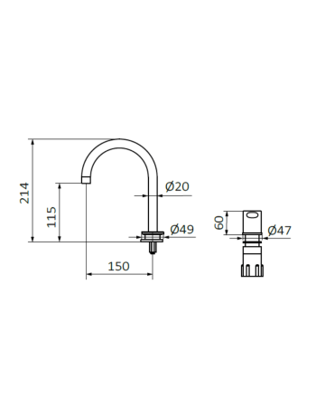 Змішувач для раковини GRB COOL Stainless Steel PVD 90300193