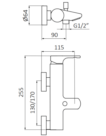 Змішувач для ванни GRB TENDER 00905900
