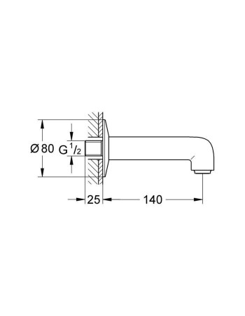 Вилив для ванни Grohe BauClassic Neutral 13258000