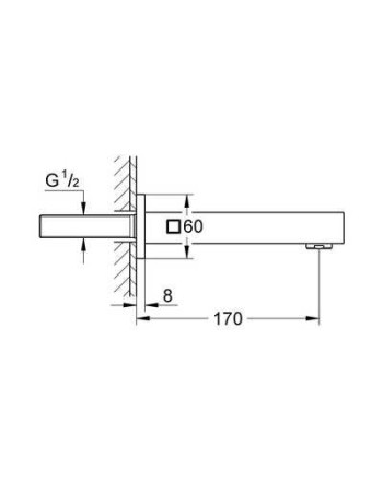 Вилив для ванни Grohe Universal Cube 13303000