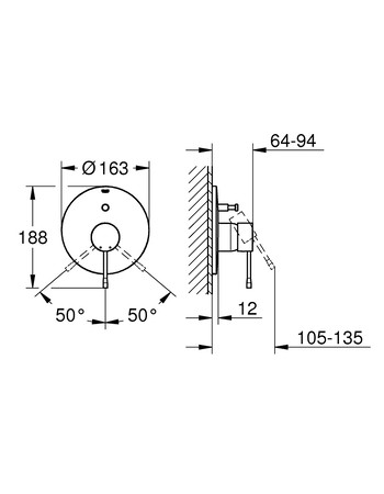 Змішувач прихованого монтажу на 2 споживача Grohe Essence New 19285AL1
