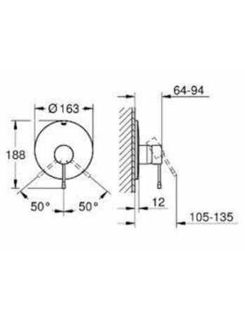Змішувач прихованого монтажу для 1 споживача Grohe Essence New 19286GL1