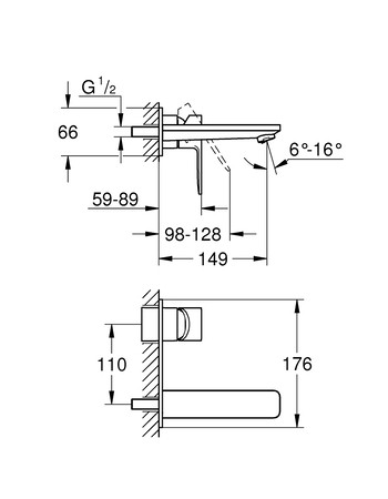 Змішувач для раковини прихованого монтажу Grohe Lineare New 19409001