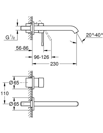 Змішувач для раковини прихованого монтажу Grohe Essence New 19967001