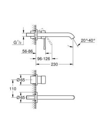Змішувач для раковини прихованого монтажу Grohe Essence New 19967GL1
