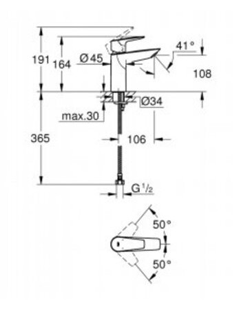 Змішувач для раковини M-розміру Grohe BauEdge New 23093001