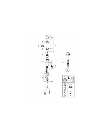 Змішувач для раковини S-розміру Grohe Eurosmart Cosmopolitan 23125000