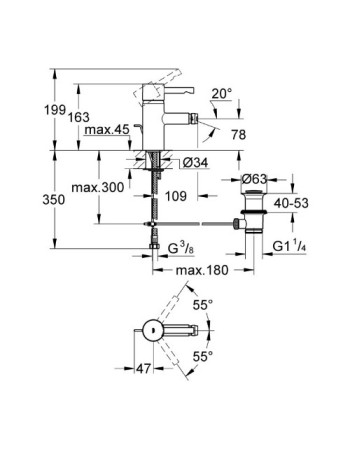 Змішувач для біде Grohe Eurocube 23138000