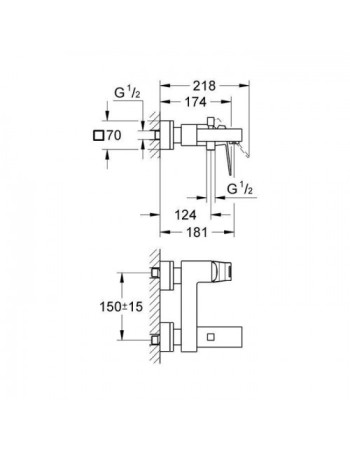 Змішувач для ванни Grohe Eurocube 23140000