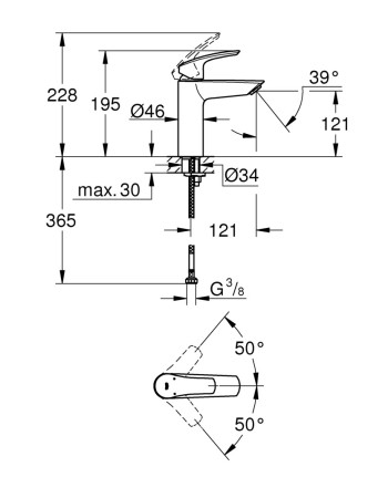 Змішувач для раковини M-розміру Grohe Eurosmart New 23324003