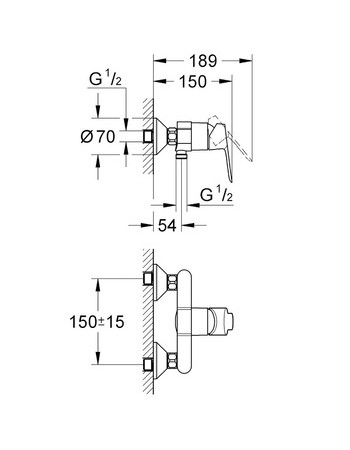Змішувач для душу Grohe BauEdge 23333000