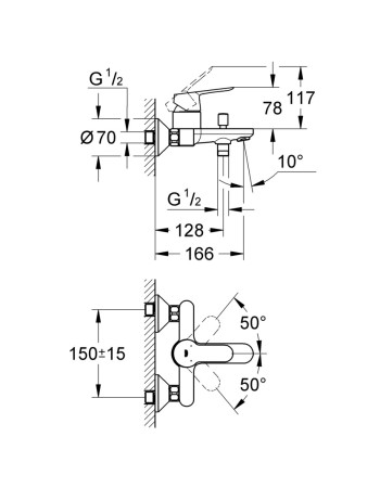 Змішувач для ванни Grohe BauEdge 23334000