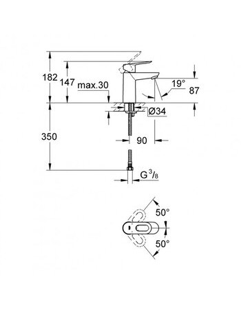 Змішувач для раковини S-розміру Grohe BauLoop New 23337001