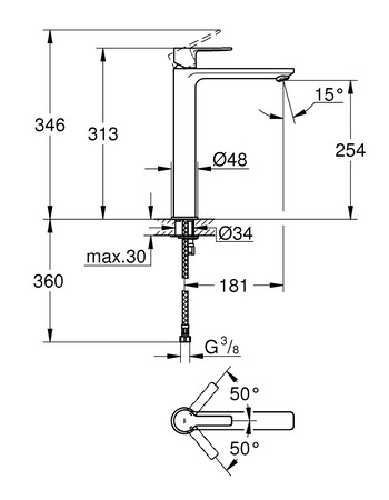 Змішувач на стільницю для раковини XL-розміру Grohe Lineare New 23405001