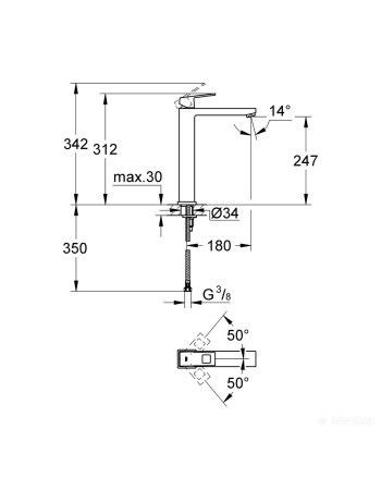 Змішувач на стільницю для раковини XL-розміру Grohe Eurocube 23406000