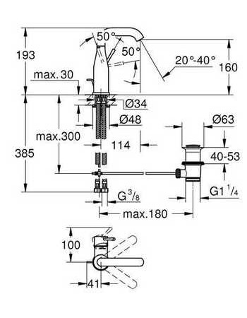 Змішувач для раковини M-розміру Grohe Essence New 23462AL1