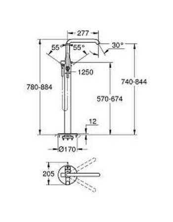 Підлоговий змішувач для ванни Grohe Essence New 23491001