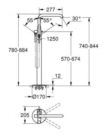 Підлоговий змішувач для ванни Grohe Essence New 23491AL1