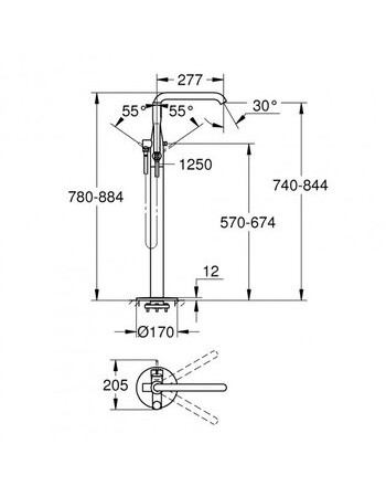Підлоговий змішувач для ванни Grohe Essence New 23491GL1