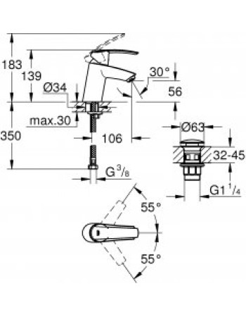 Змішувач для раковини S-розміру Grohe Start 2015 23550001