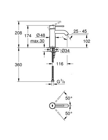 Змішувач для раковини S-розміру Grohe Essence New 23590AL1