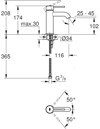 Змішувач для раковини S-розміру Grohe Essence New 23590DL1