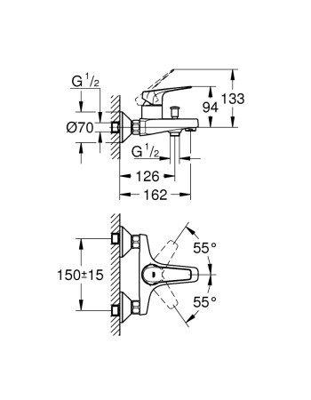 Змішувач для ванни Grohe BauFlow 23601000