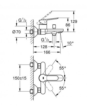 Змішувач для ванни Grohe BauEdge New 23605001
