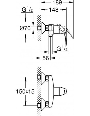 Змішувач для душу Grohe BauCurve 23631000