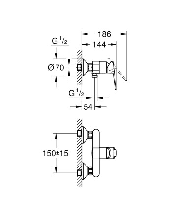 Змішувач для душу Grohe BauEdge 23636000