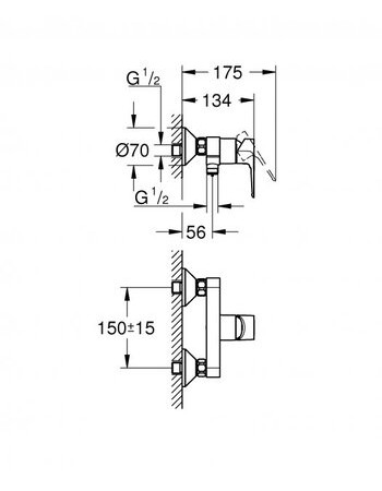 Змішувач для душу Grohe BauEdge New 23636001