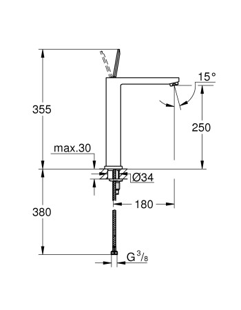 Змішувач на стільницю для раковини XL-розміру Grohe Eurocube Joy 23661000