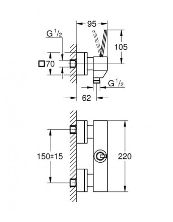 Змішувач для душу Grohe Eurocube Joy 23665000