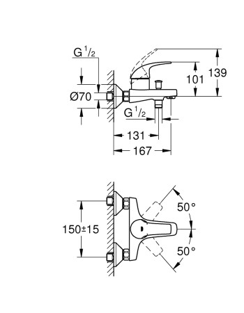 Змішувач для ванни Grohe StartCurve 23768000