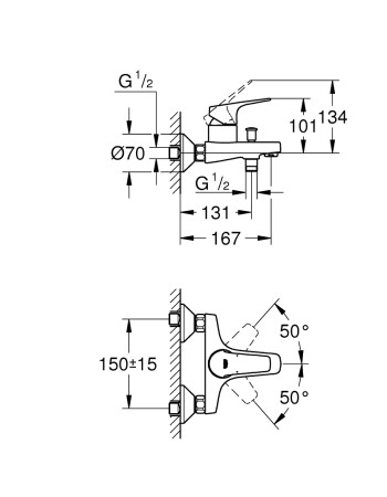 Змішувач для ванни Grohe Start Flow 23772000
