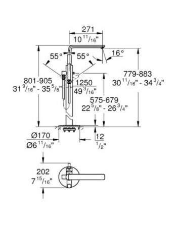 Підлоговий змішувач для ванни Grohe Lineare New 23792001