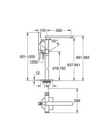 Підлоговий змішувач для ванни Grohe Plus 23846003