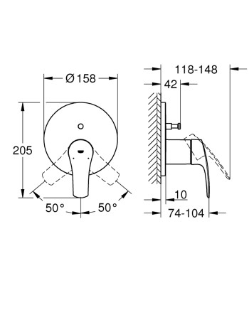 Змішувач прихованого монтажу на 2 споживача Grohe Eurosmart New 24043003