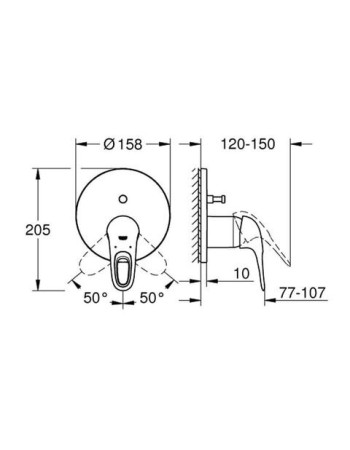 Змішувач прихованого монтажу на 2 споживача Grohe Eurostyle 24049003