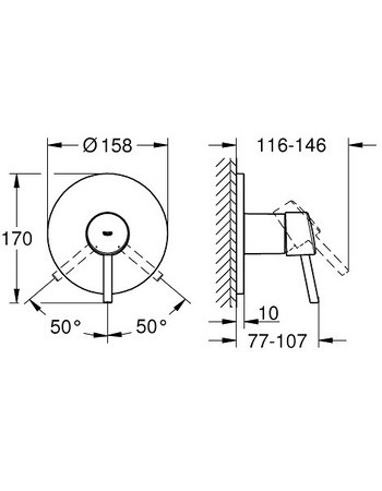 Змішувач прихованого монтажу для 1 споживача Grohe Concetto New 24053001