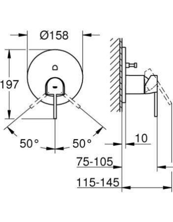 Змішувач прихованого монтажу для 1 споживача Grohe Plus 24059003