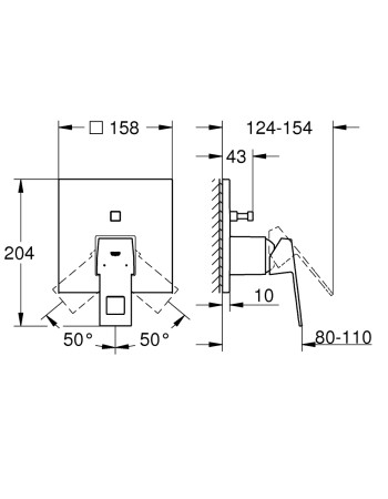 Змішувач прихованого монтажу на 2 споживача Grohe Eurocube 24062000