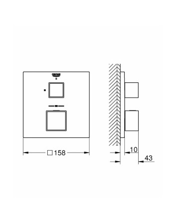 Термостат прихованого монтажу для 1 споживача Grohe Grohtherm Cube 24153000