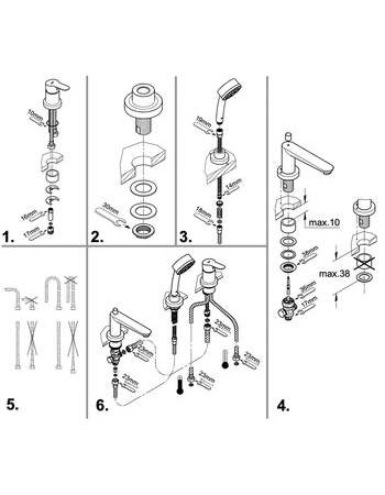 Змішувач на борт ванни на 3 отвори Grohe BauEdge New 2511710A