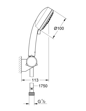 Душовий набір з тримачем, 3 режими струменя Grohe New Tempesta Cosmopolitan 27584002