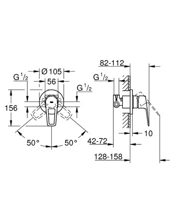 Змішувач прихованого монтажу для 1 споживача Grohe BauLoop New 29042001